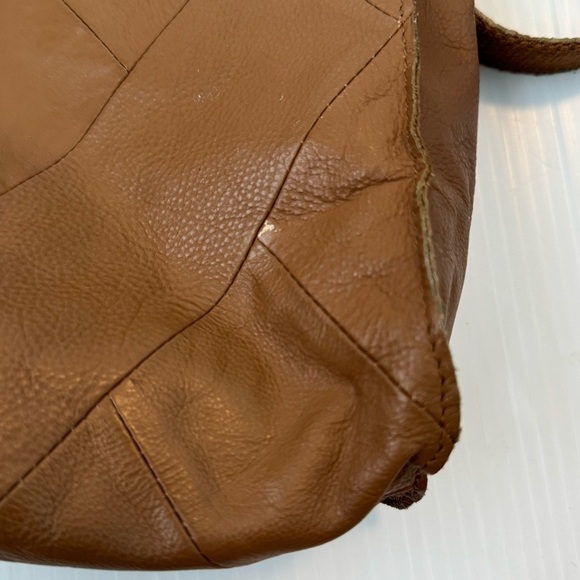 Lucky Brand Tan Crossbody Bag foldover magnet cognac piecetrain leather - Picture 11 of 15